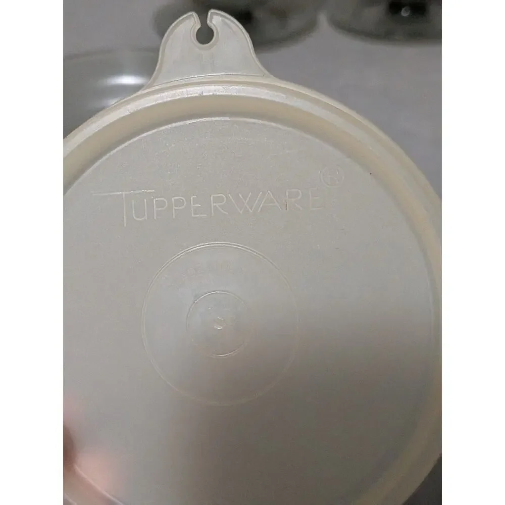 Vintage Tupperware 754 Smoky Gray Dessert Pudding Cups & Lids Set of 3 Retro